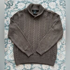 Jos A Bank Executive Collection Mens Olive Cotton Sweater Cable Knit Large